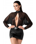 Mini robe Opium F348 wetlook et tulle