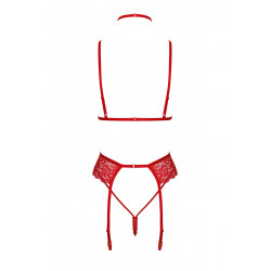 Ensemble 5 pièces Bondage Red Lace Kiss 243 - Kissable