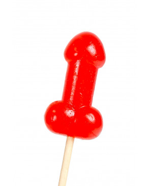 Présentoir de 40 sucettes pénis à la cerise avec effet chauffant épicé