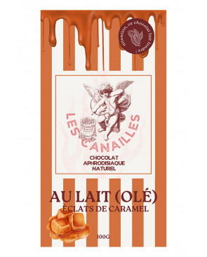 Chocolat au lait éclats de caramel - Tablette 100g - Les canailles