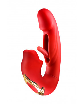 Vibromasseur rabbit 3-en-1 Kissy rouge - Yoba