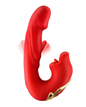 Vibromasseur rabbit 3-en-1 Kissy rouge - Yoba