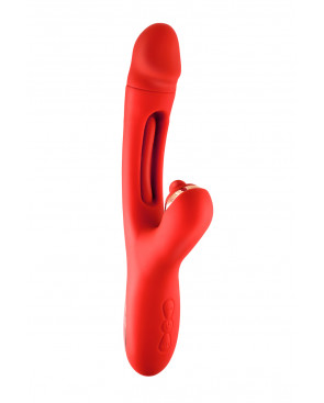 Vibromasseur rabbit 3-en-1 Joyfully rouge - Yoba