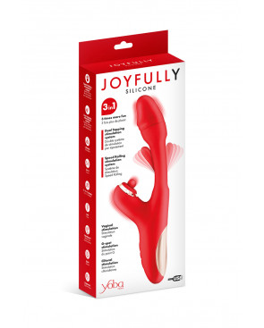 Vibromasseur rabbit 3-en-1 Joyfully rouge - Yoba