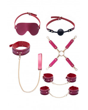 Ensemble 7 pièces Fetish SM rose -  Bad Kitty