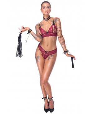 Ensemble 7 pièces Fetish SM noir -  Bad Kitty 