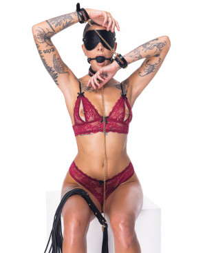 Ensemble 7 pièces Fetish SM noir -  Bad Kitty 