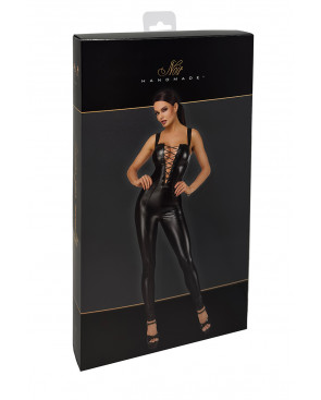 Combinaison lacée en wetlook Vixen F362 - Noir Handmade