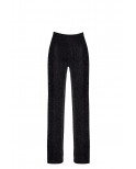Pantalon en maille pailletée Onyx F374 - Noir Handmade