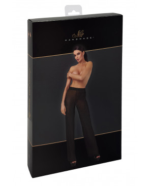 Pantalon en maille pailletée Onyx F374 - Noir Handmade