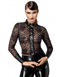 Chemise dentelle Noirelle F377 - Noir Handmade