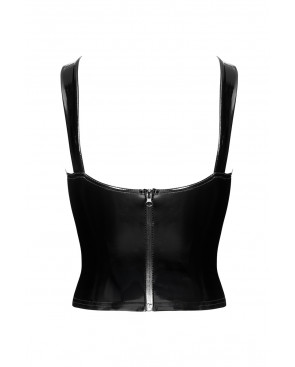 Corset en vinyle Dominae F379 - Noir Handmade