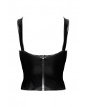 Corset en vinyle Dominae F379 - Noir Handmade