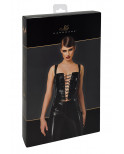 Corset en vinyle Dominae F379 - Noir Handmade