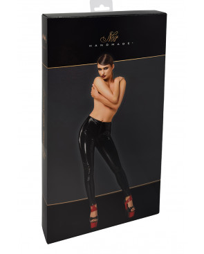 Pantalon skinny en vinyle Dominae F380 - Noir Handmade