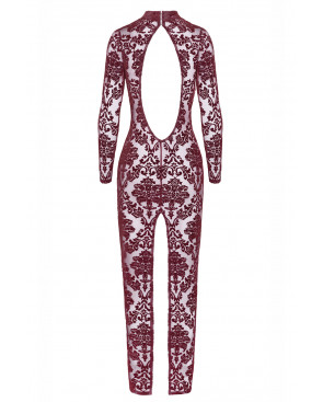 Robe fendue en tulle floqué Kink Royal F383 - Noir Handmade