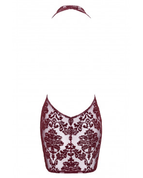 Mini robe dos nu en tulle floqué Kink Royal F385 - Noir Handmade