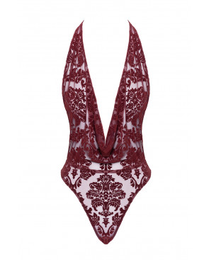 Body en tulle floqué Kink Royal F386 - Noir Handmade