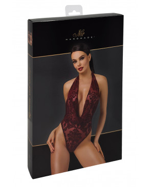 Body en tulle floqué Kink Royal F386 - Noir Handmade