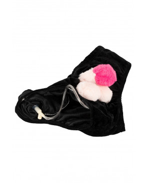 Slip avec pénis en peluche mobile