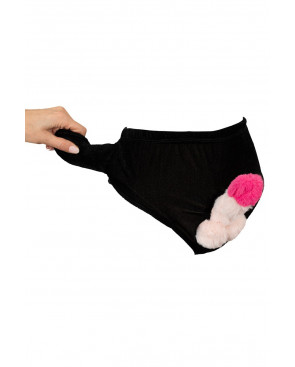 Slip avec pénis en peluche mobile