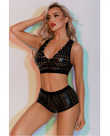 Ensemble Top et Shorty noir - J Lingerie