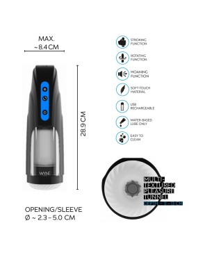 Masturbateur rotatif et va-et-vient avec gémissements WYNE n°09