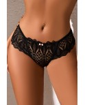 String dentelle dos lacé Noir - Litolu Lingerie