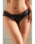 Culotte ouverte dentelle O Noir - Litolu Lingerie
