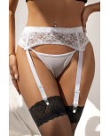 Porte-jarretelles et string Blanc - Litolu Lingerie