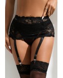 Porte-jarretelles dentelle large Noir - Litolu Lingerie