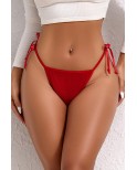 String brodé dans le dos Rouge - Litolu Lingerie