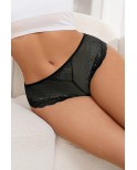 Tanga dentelle bijou Coeur Noir - Litolu Lingerie