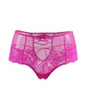 Tanga lacé dentelle taille haute Rose - Litolu Lingerie