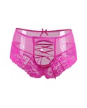 Tanga lacé dentelle taille haute Rose - Litolu Lingerie
