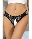 String ouvert dentelle Noir - Litolu Lingerie