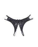 String ouvert dentelle Noir - Litolu Lingerie