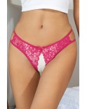 String ouvert dentelle Rose - Litolu Lingerie