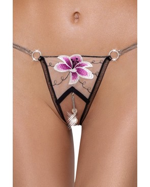 String ouvert Fleur brodée - Cottelli LINGERIE
