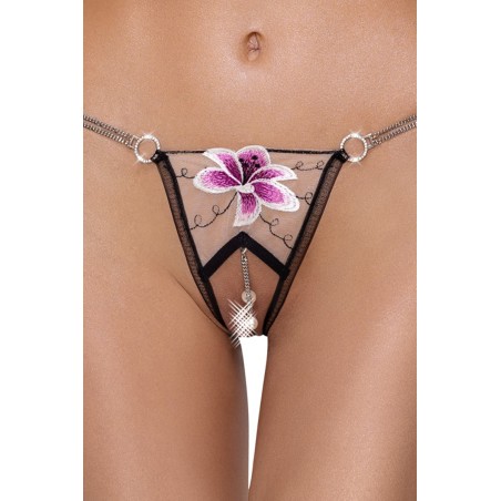 String ouvert Fleur brodée - Cottelli LINGERIE