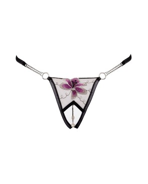 String ouvert Fleur brodée - Cottelli LINGERIE