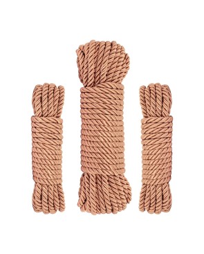 Coffret 3 cordes de bondage Premium - Rosy Gold