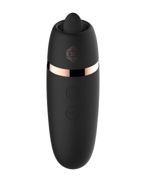 Stimulateur 2 en 1 avec langue vibrante - Rosy Gold