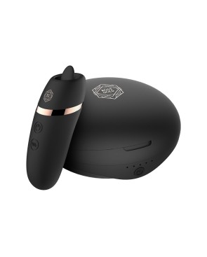 Stimulateur 2 en 1 avec langue vibrante - Rosy Gold