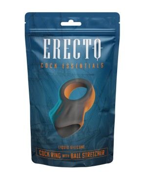 Cock Ring avec Ball Stretcher liquid silicone - Erecto 