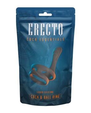 Cock & Ball Ring liquid silicone avec écarteur de périnée - Erecto