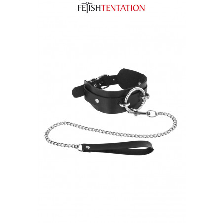 Collier avec anneau & laisse - Fetish Tentation
