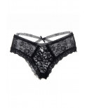 Tanga noir en dentelle fine