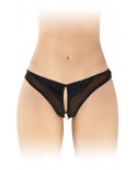 String ouvert avec perles Sophie - noir