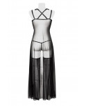Set déshabillé tulle et dentelle 2 pièces - Grey Velvet